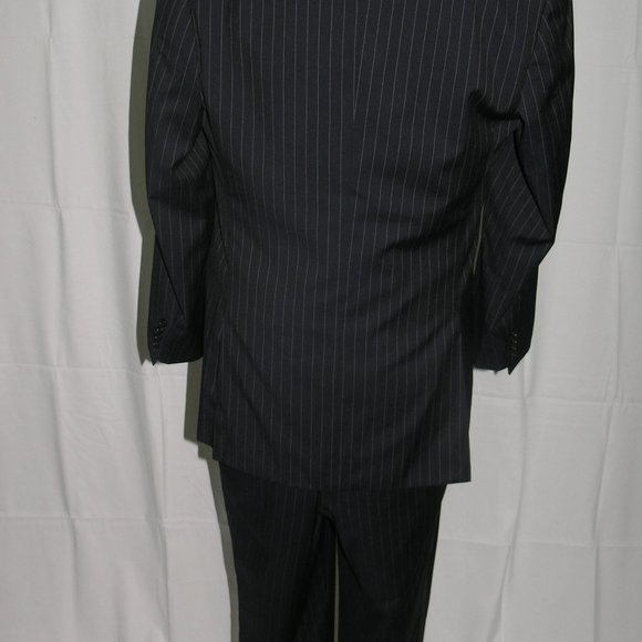 Canali 13320 Drop 7 Navy Blue Striped Two Button Suit 42L - Picture 3 of 13